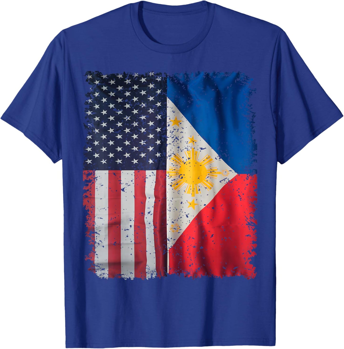 Philippines Usa Flag America Filipino Roots American Grown T-Shirt - T-Shirt | Royal