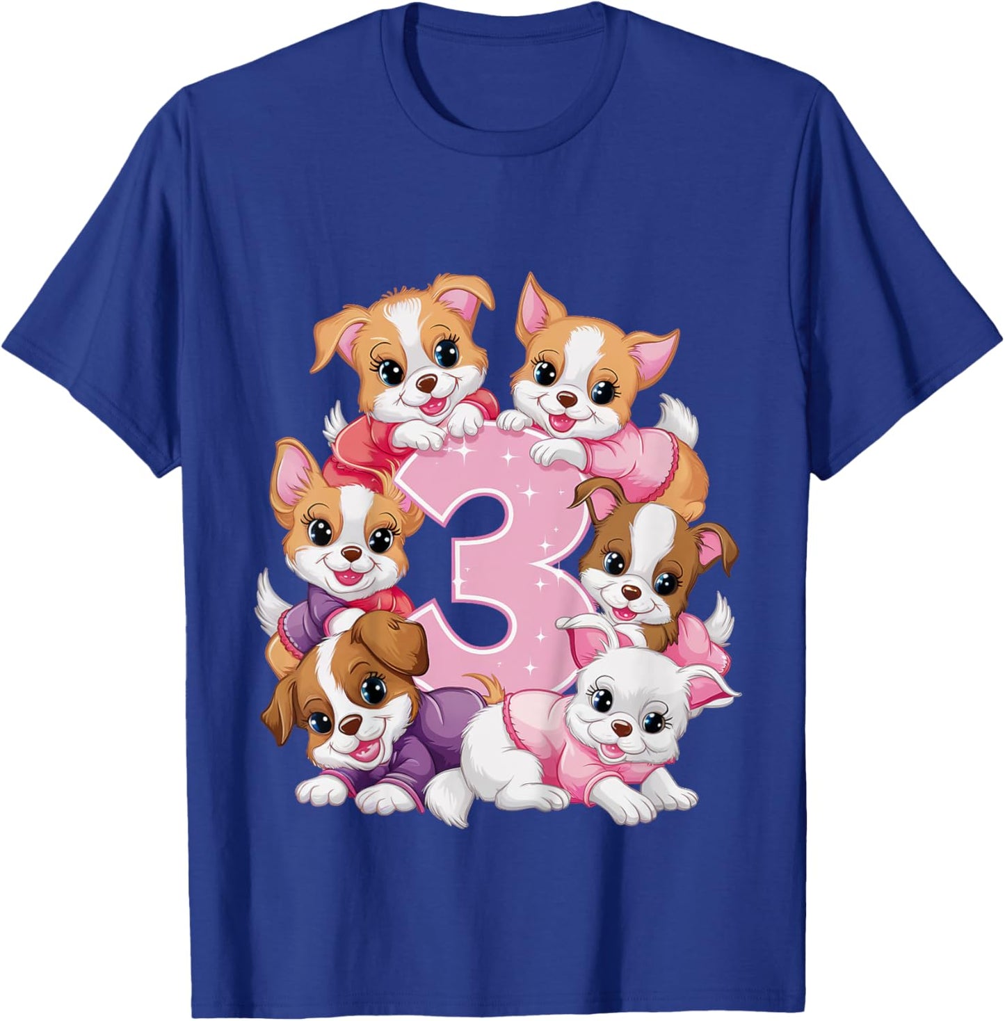 3rd Birthday Dog Birthday Shirt for Girls 3 Years Puppy T-Shirt - T-Shirt | Royal
