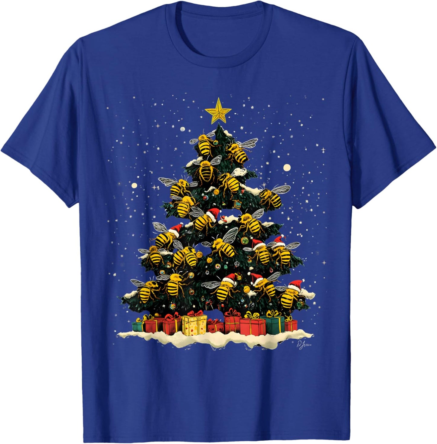 Bee Christmas Tree Ornament Decor Xmas T-Shirt - T-Shirt | Royal