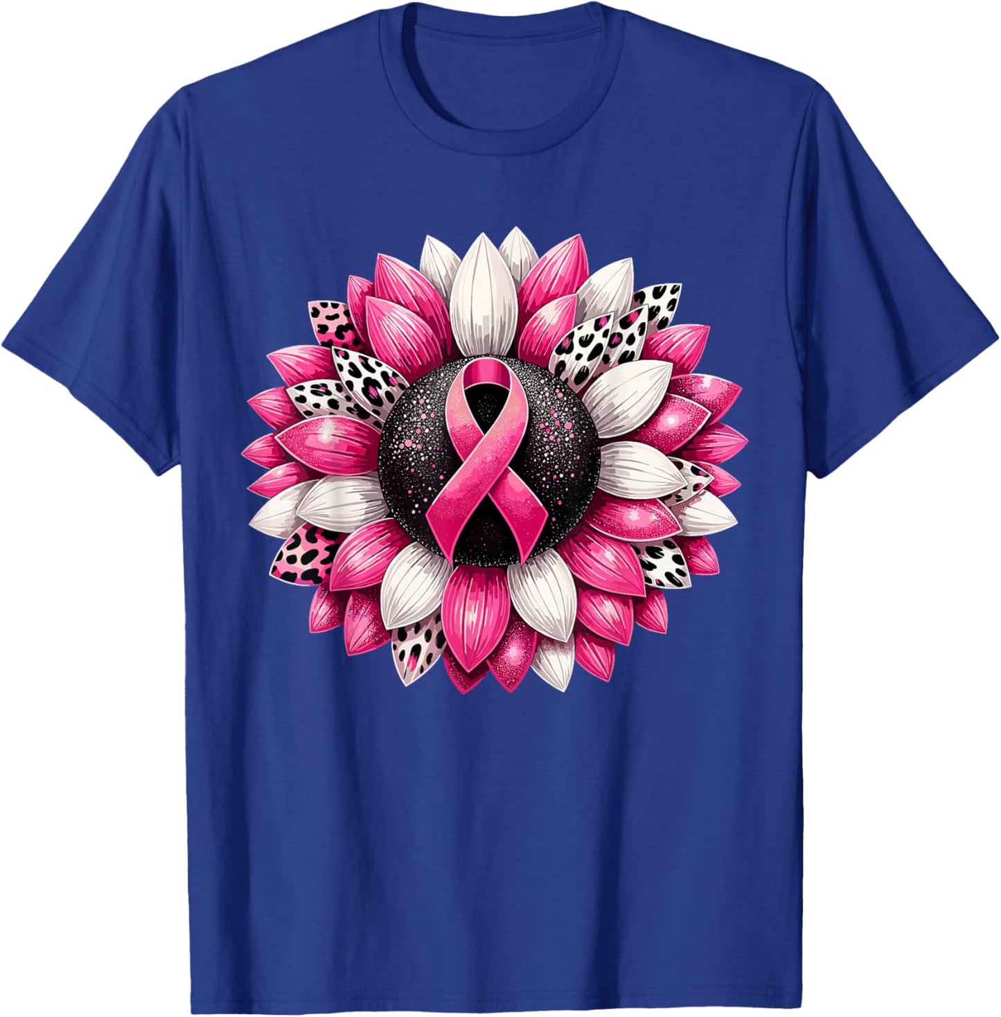 Sunflower Pink Breast Cancer Awareness T-Shirt - T-Shirt | Royal
