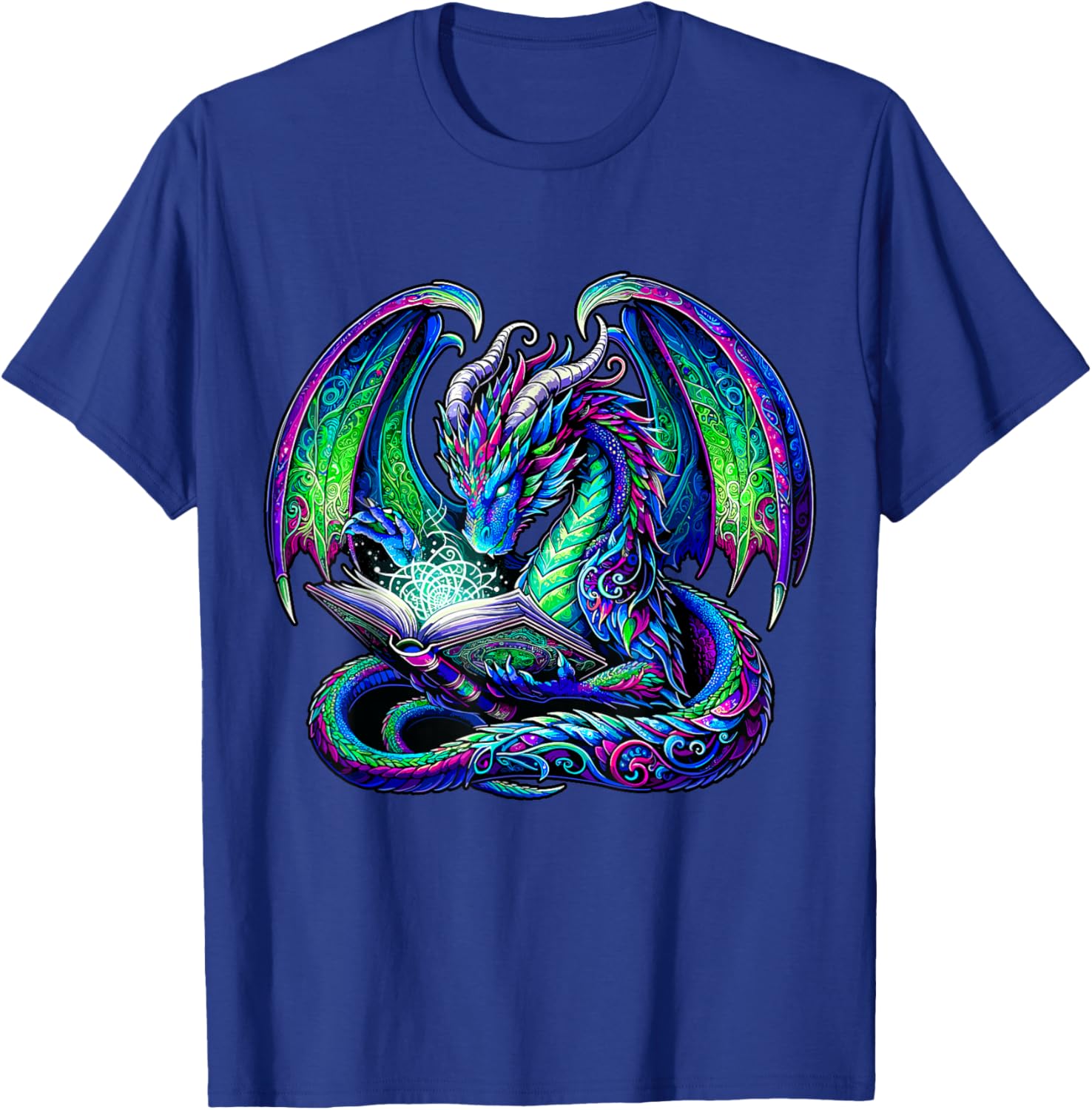 Book Dragon Reading lover T-Shirt - T-Shirt | Royal