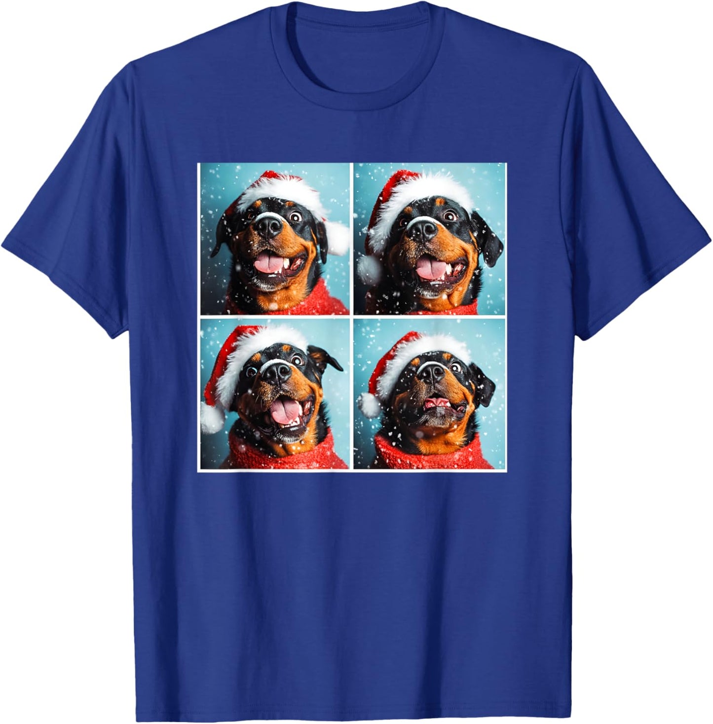Rottweiler With Santa Hat Snowy Christmas Rottie T-Shirt - T-Shirt | Royal