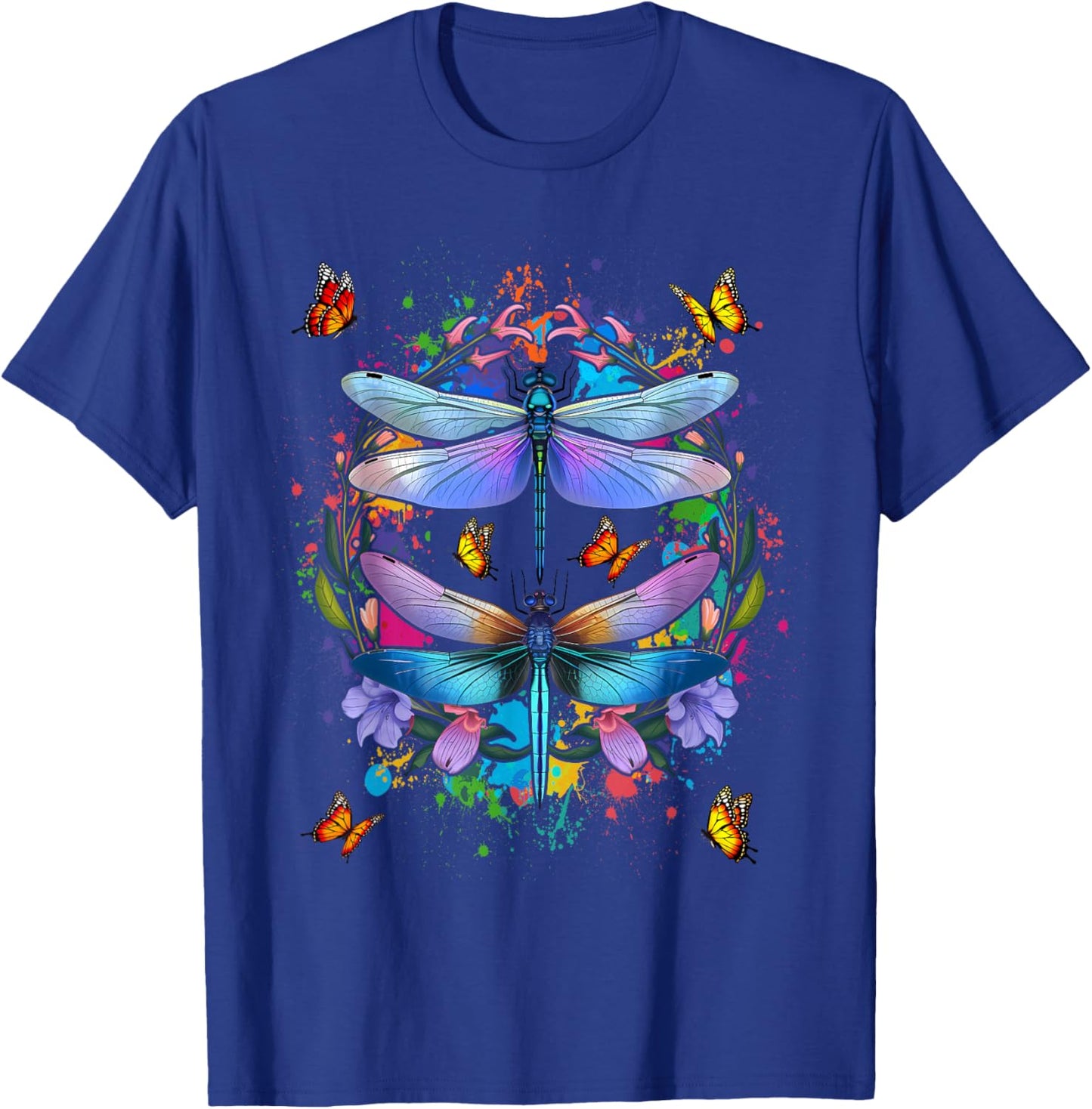 Dragonfly Chakra Color Flower Dragonflies T-Shirt - T-Shirt | Royal