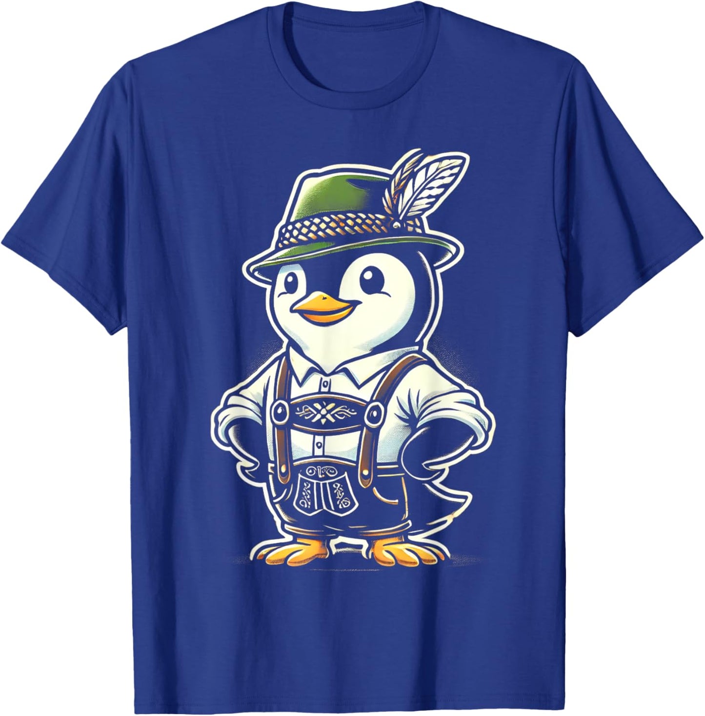 Oktoberfest Penguin Funny German Bavarian Lederhosen Penguin T-Shirt - T-Shirt | Royal