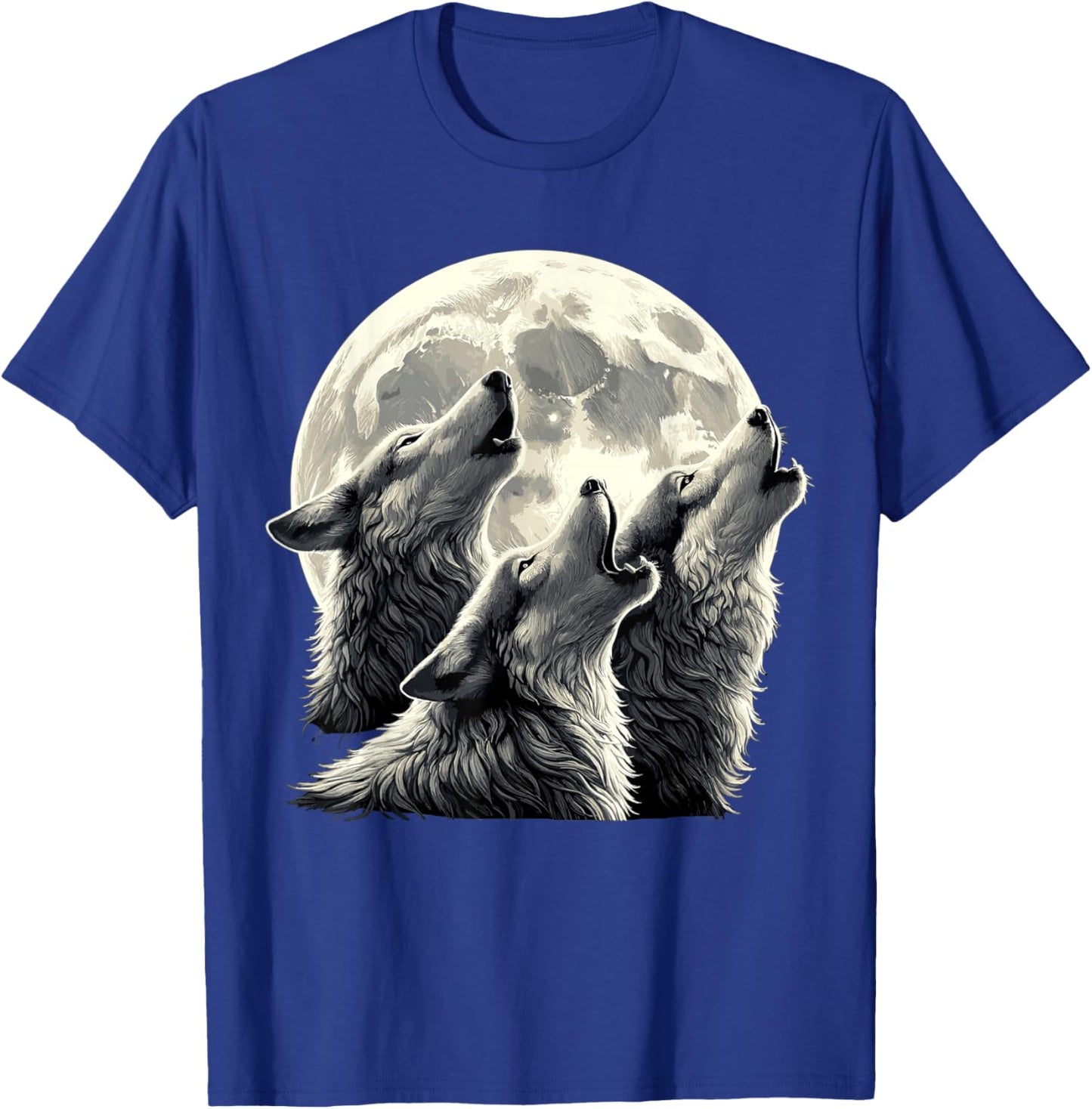 Howling Wolves Moon Wolf T-Shirt - T-Shirt | Royal
