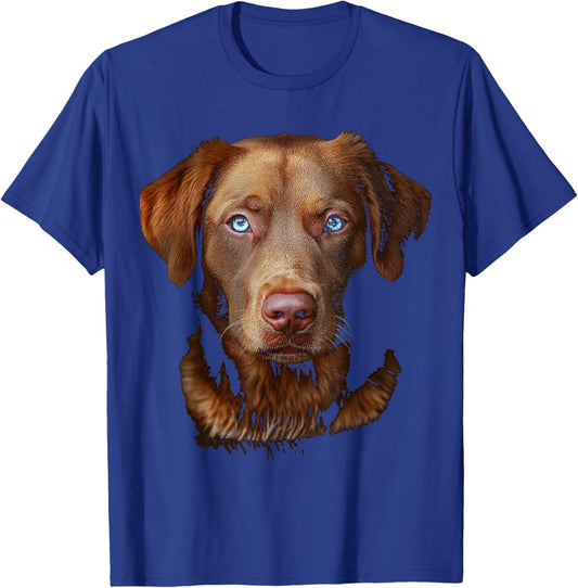 Chesapeake Bay Retriever Dog Motif Pet Art Blue Eyes Women Kids T-Shirt - T-Shirt | Royal