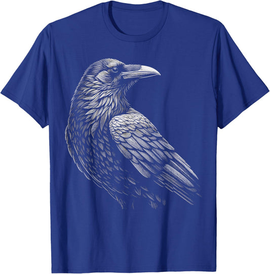 Beautiful Black Raven Crow Artwork T-Shirt - T-Shirt | Royal
