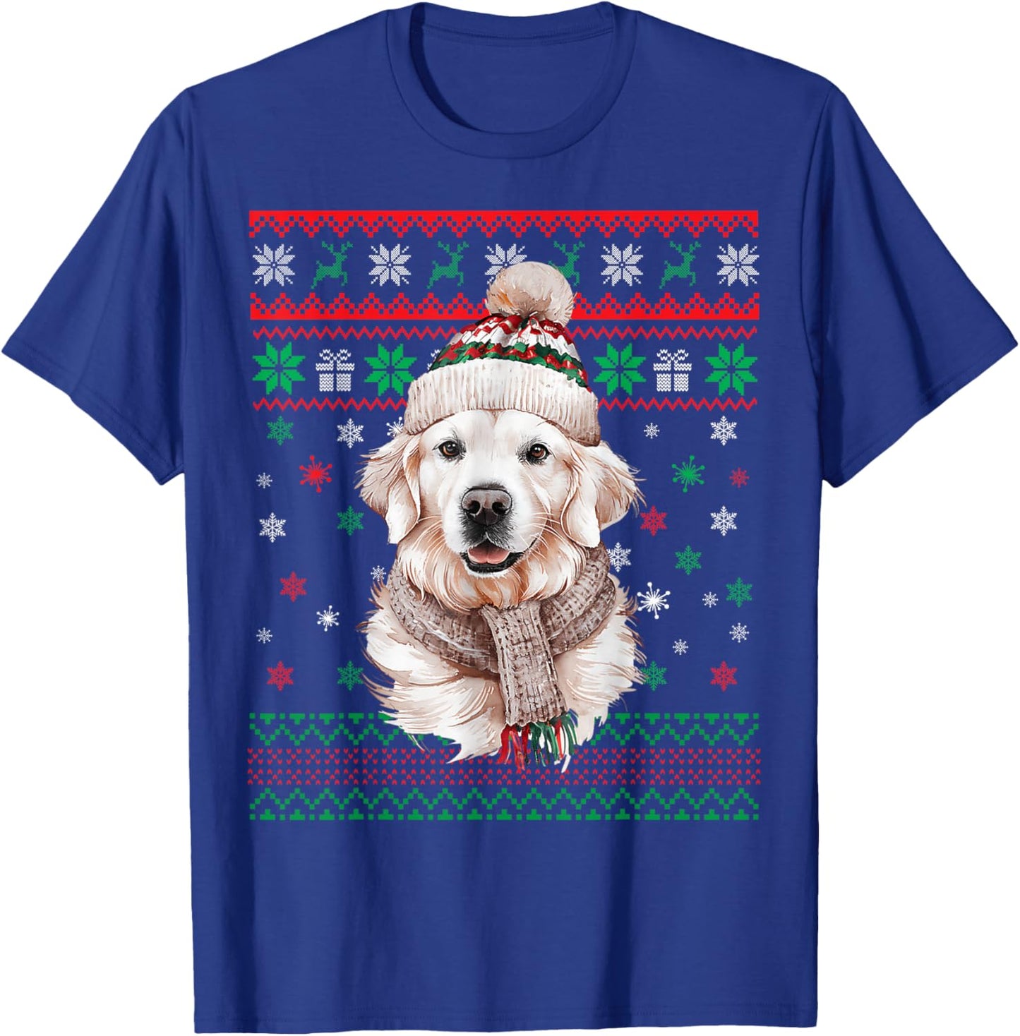 White English Cream Golden Retriever Mom Dog Puppy Christmas T-Shirt - T-Shirt | Royal