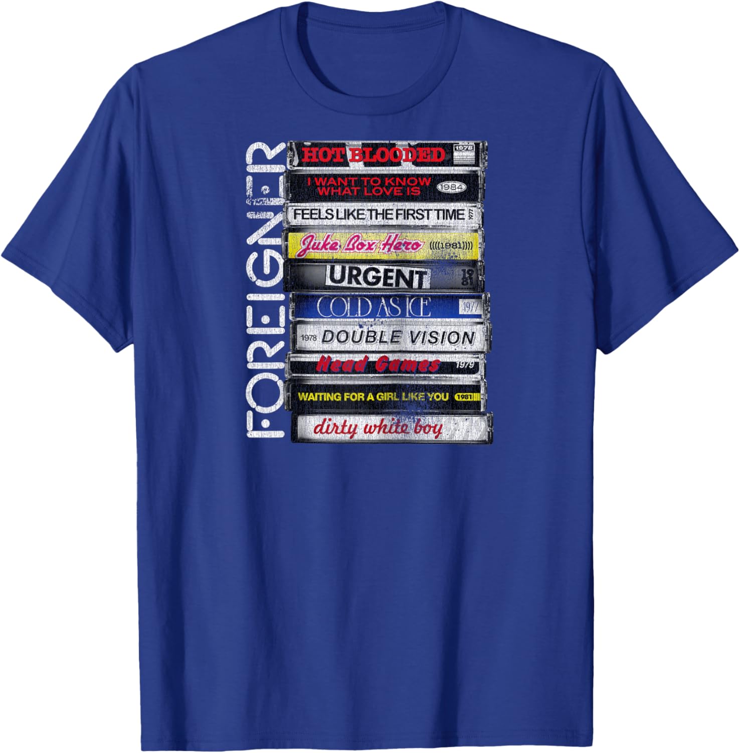 Foreigner Classic Hit Songs 80s Rock Band Raglan Baseball T-Shirt - T-Shirt | Royal