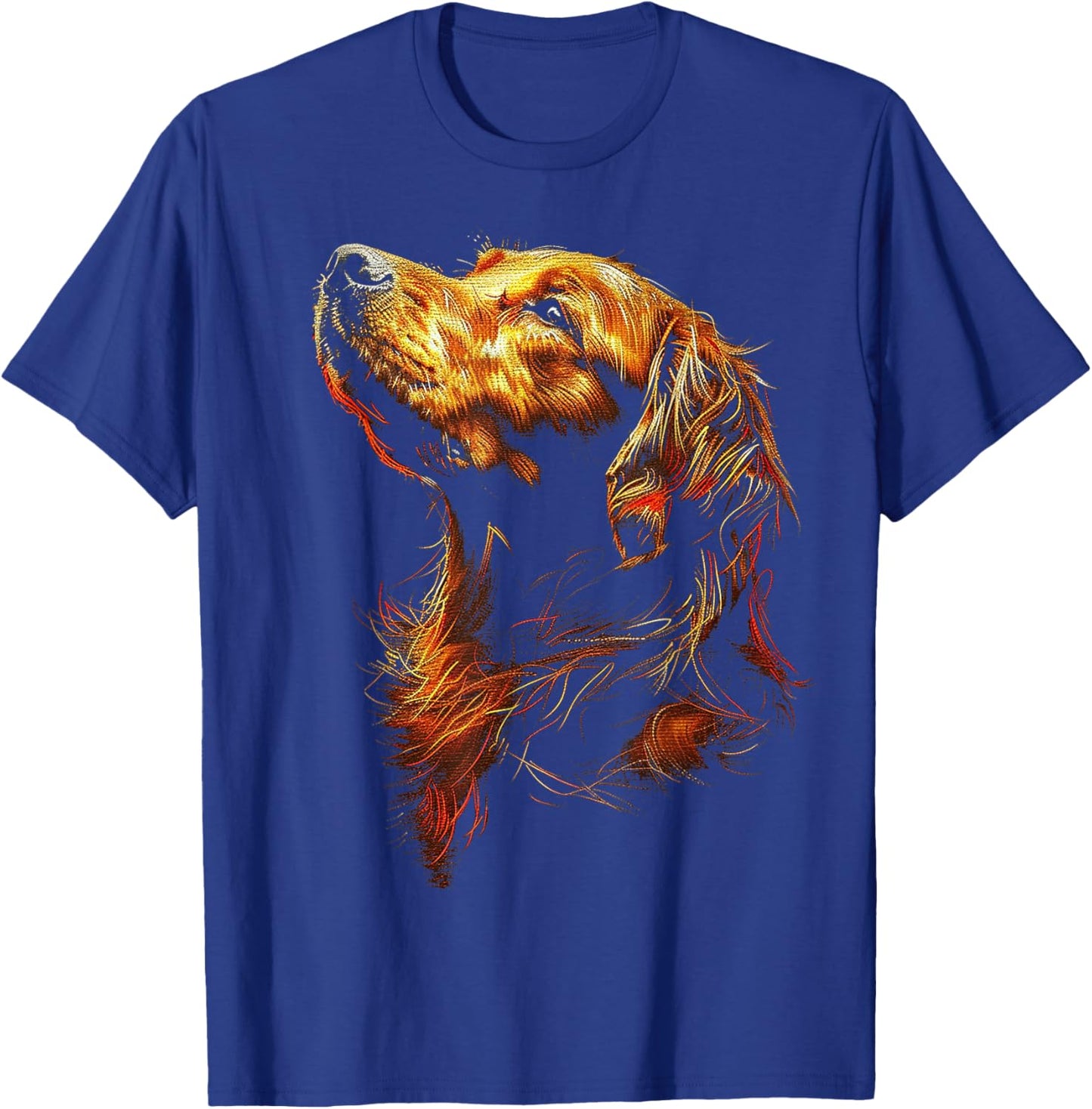 Golden Retriever Dog Motif Pet Illustration Golden Retriever Women Kids T-Shirt - T-Shirt | Royal