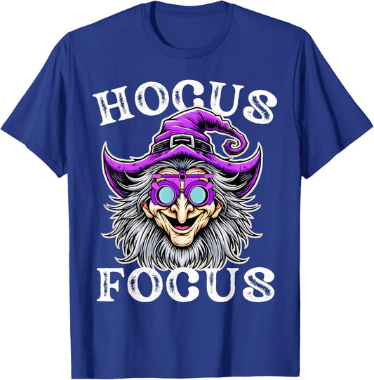 Funny Optometry Hocus Focus Optometrist Witch Halloween T-Shirt - T-Shirt | Royal