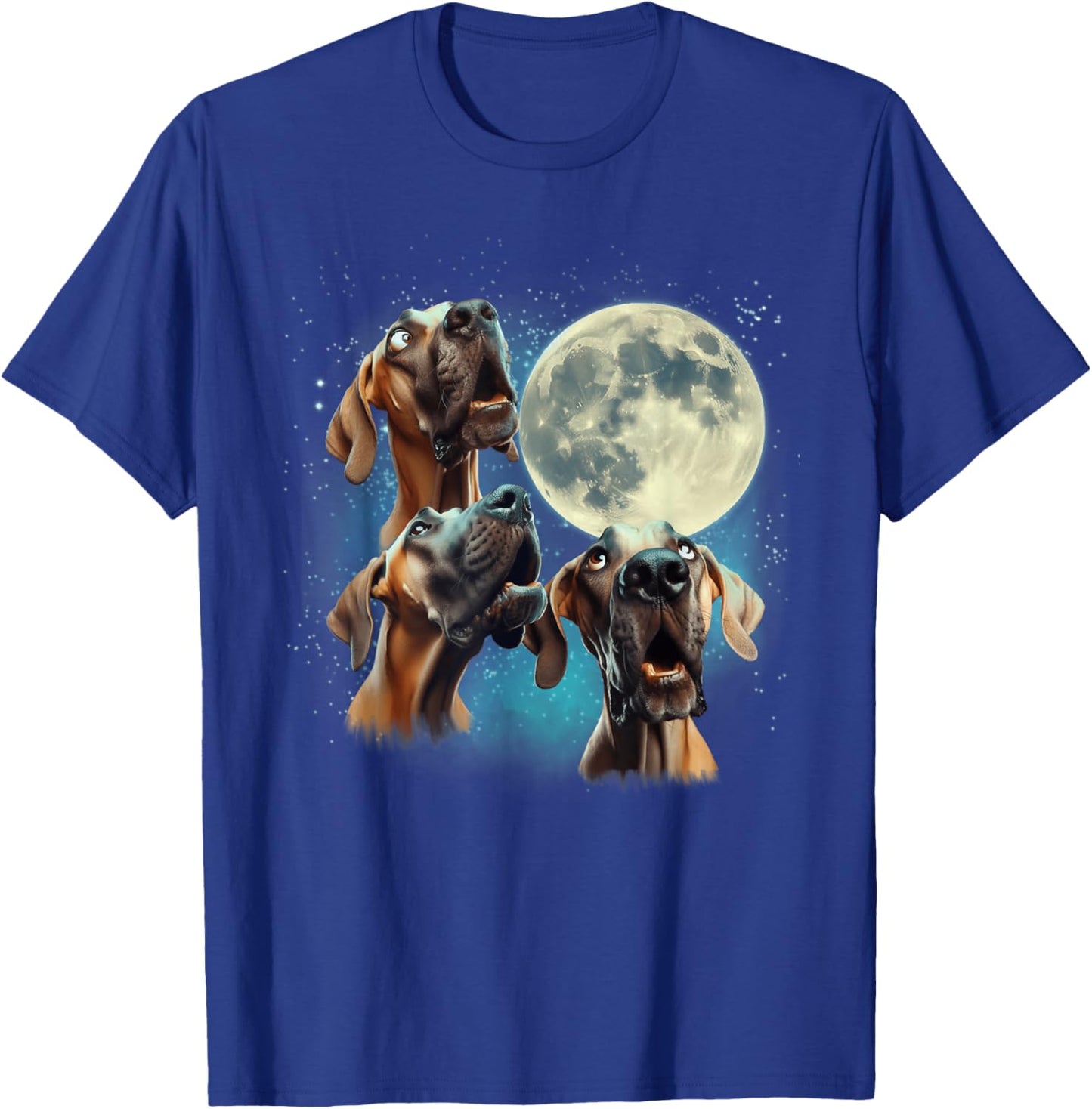 Funny Three Dog Moon, 3 Great Dane Fawn Natural, Weird Meme Men Women Kids T-Shirt - T-Shirt | Royal