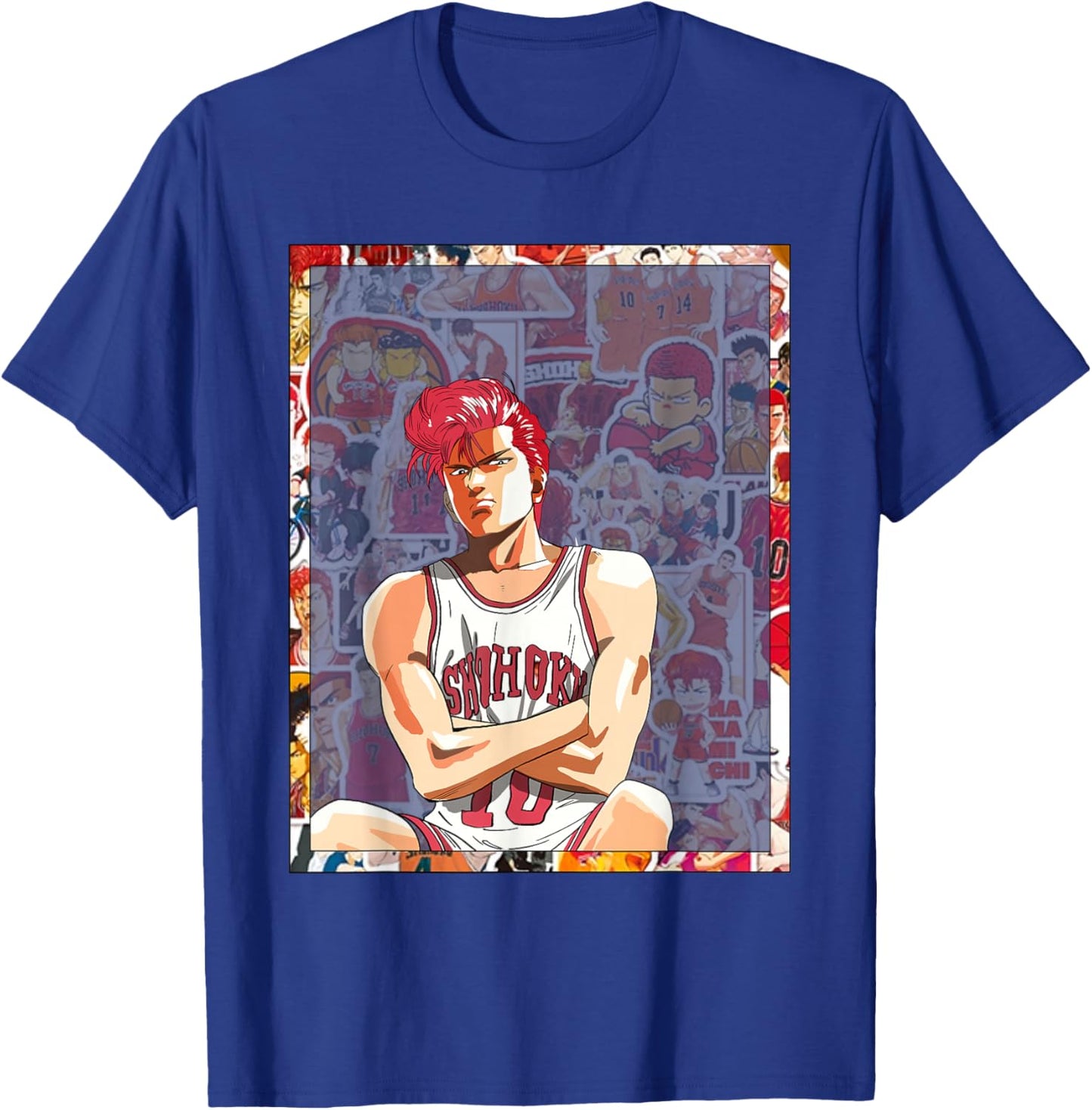 Bokchu Hanamichi Sakuragi -Adults Anime Black Small Classic Fit Short Sleeve T-Shirt - T-Shirt | Royal