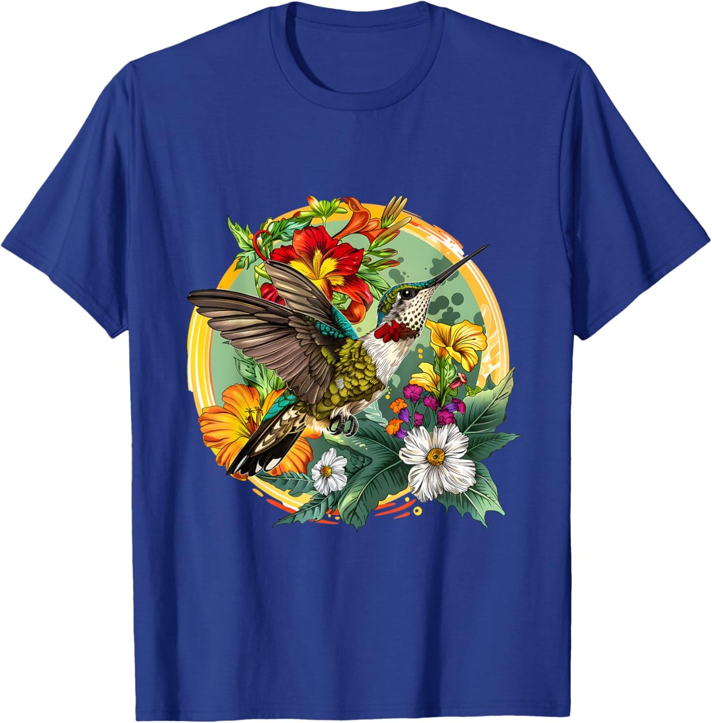 Bird and Blossoms: A Tribute to National Bird Day T-Shirt - T-Shirt | Royal