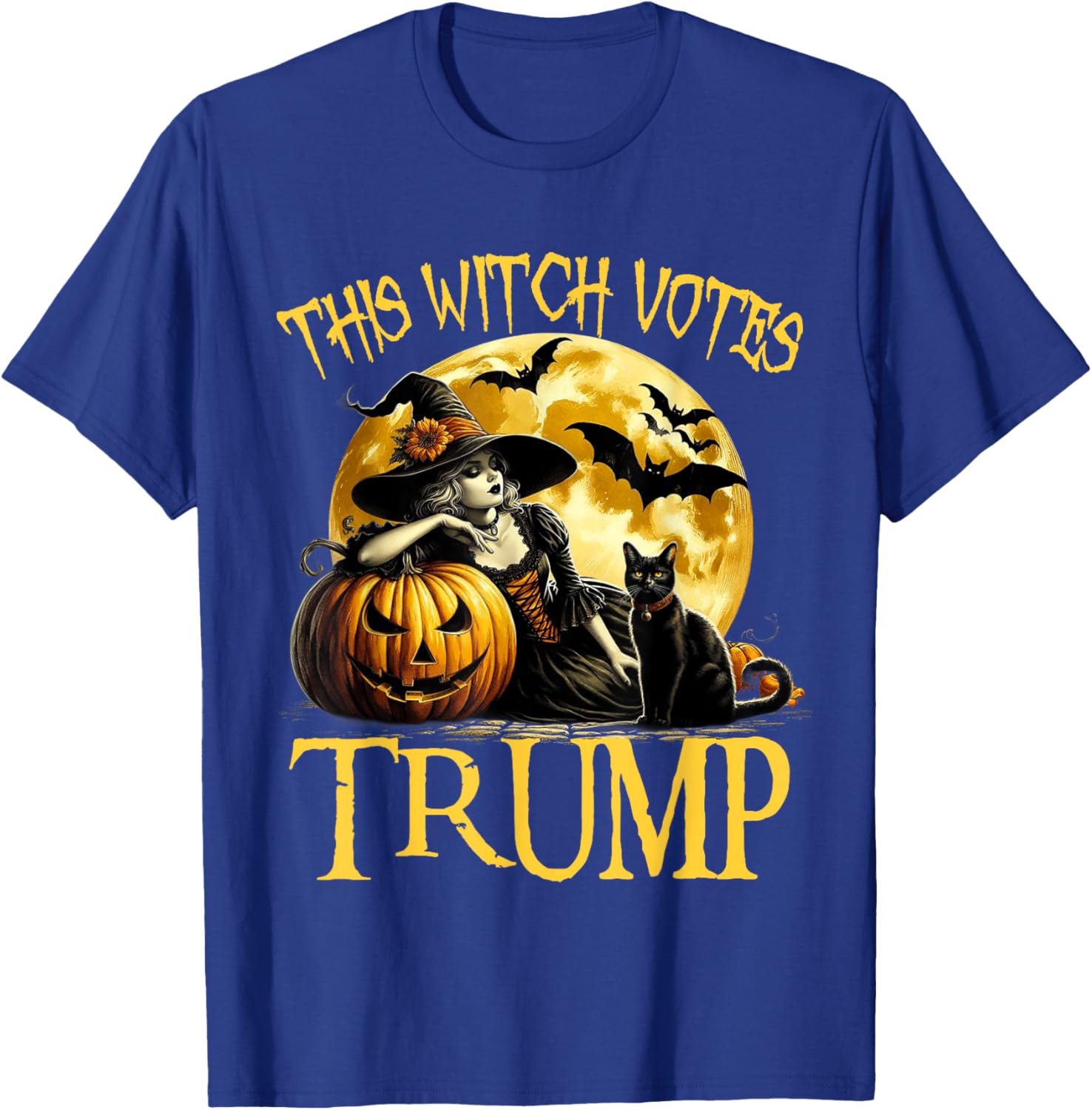 This Witch Votes Trump Halloween Costume Trumpkin Witch T-Shirt - T-Shirt | Royal