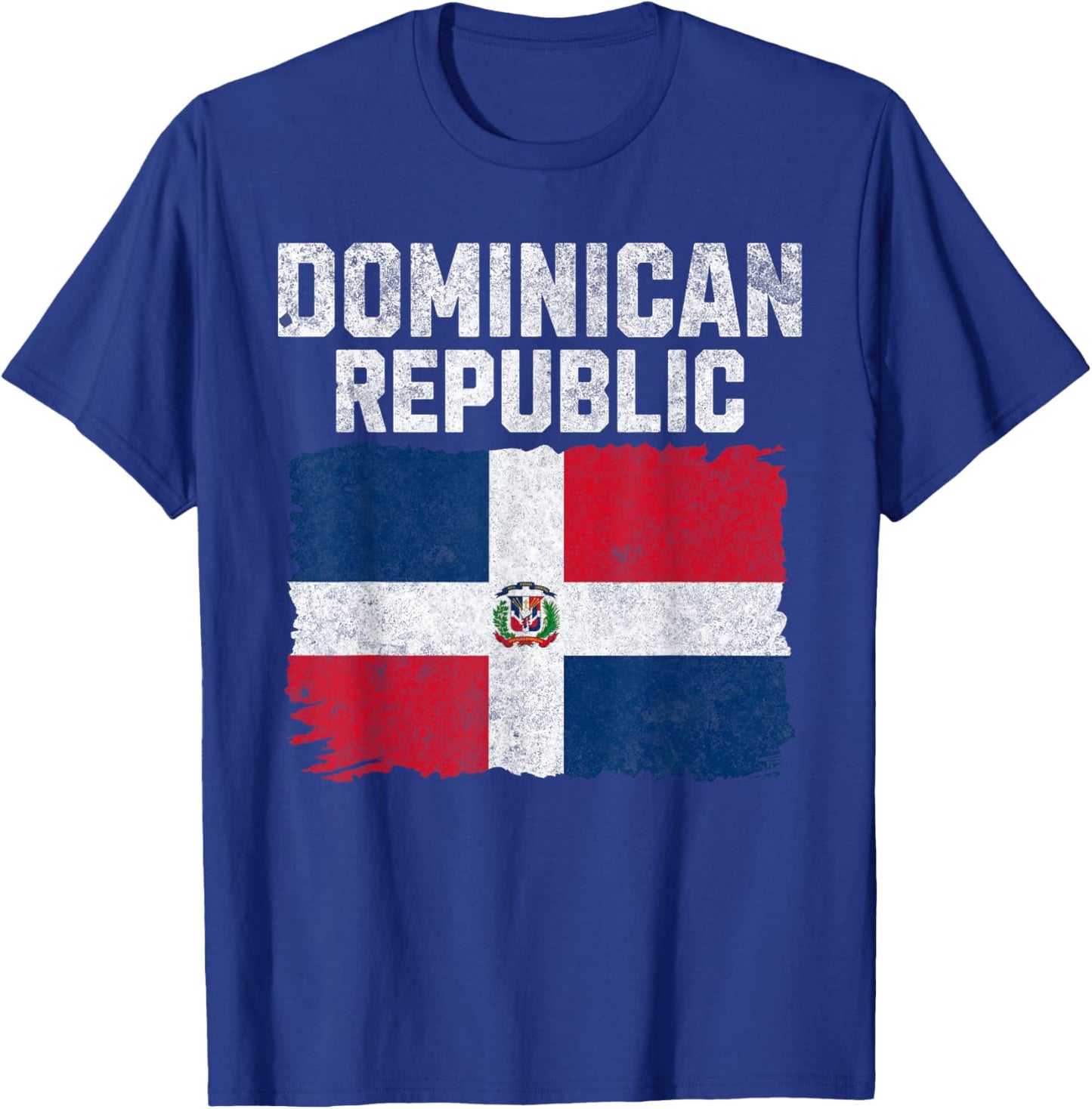 Dominican Republic Flag Vintage Dominican Flag Men Women T-Shirt - T-Shirt | Royal