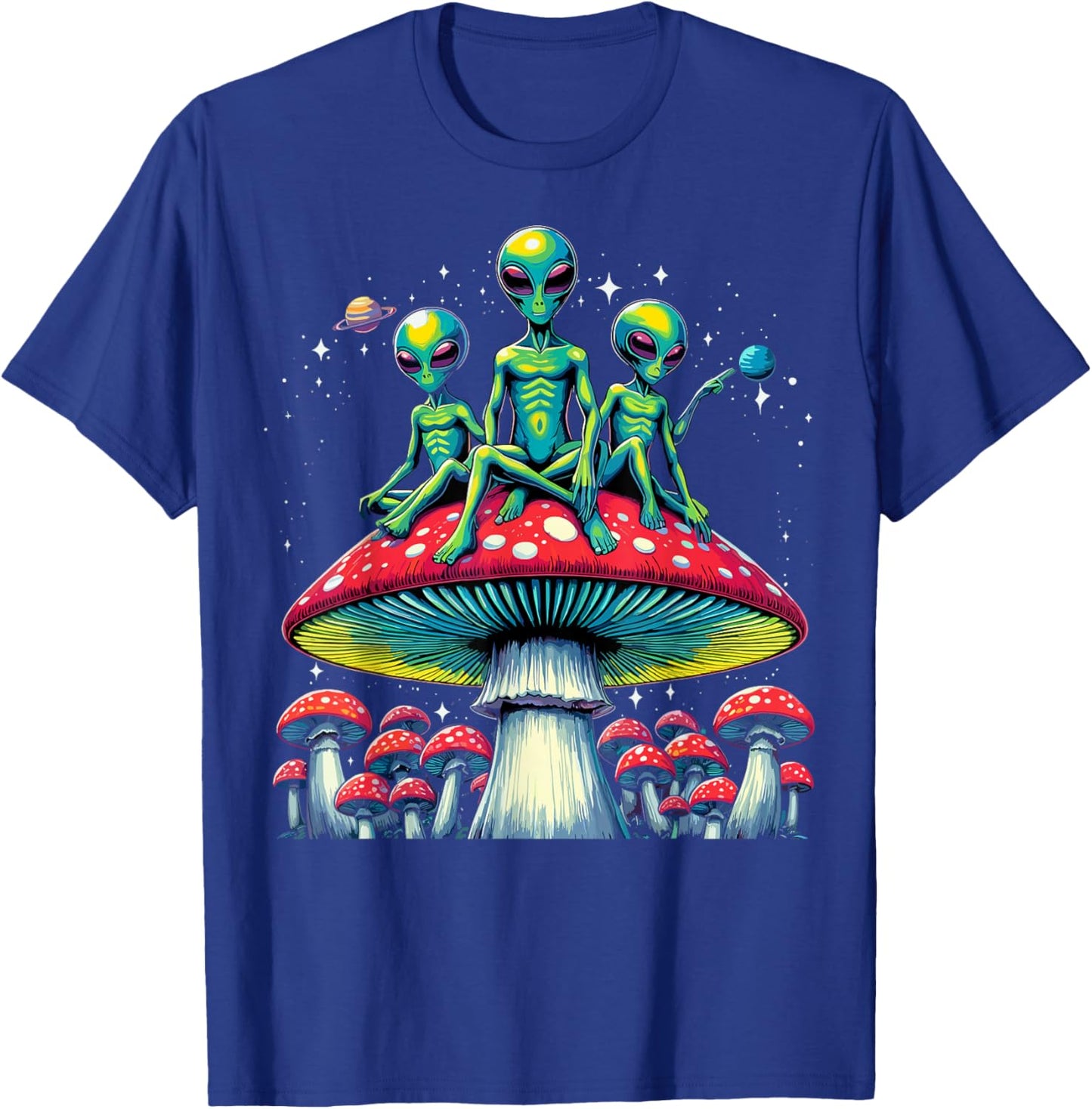 Trippy Alien Mushroom - Funny Psychedelic Shroom T-Shirt - T-Shirt | Royal