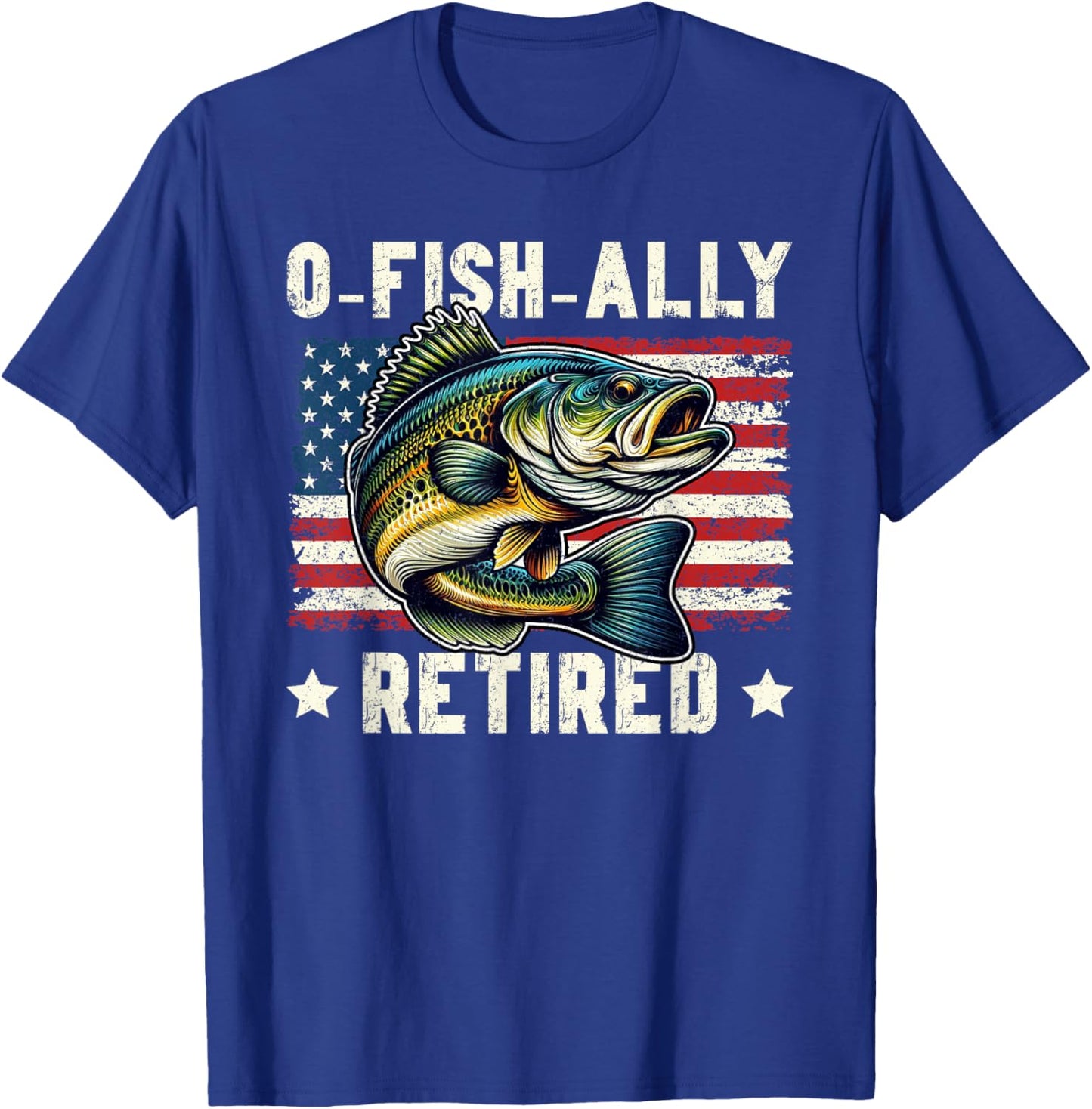 O Fish Ally Retired Fisherman Fishing Bass Retirement T-Shirt - T-Shirt | Royal