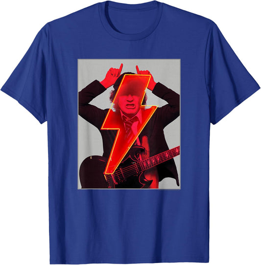 AC/DC PWR UP Angus Solo Hero Frame Black Classic Fit T-Shirt - T-Shirt | Royal