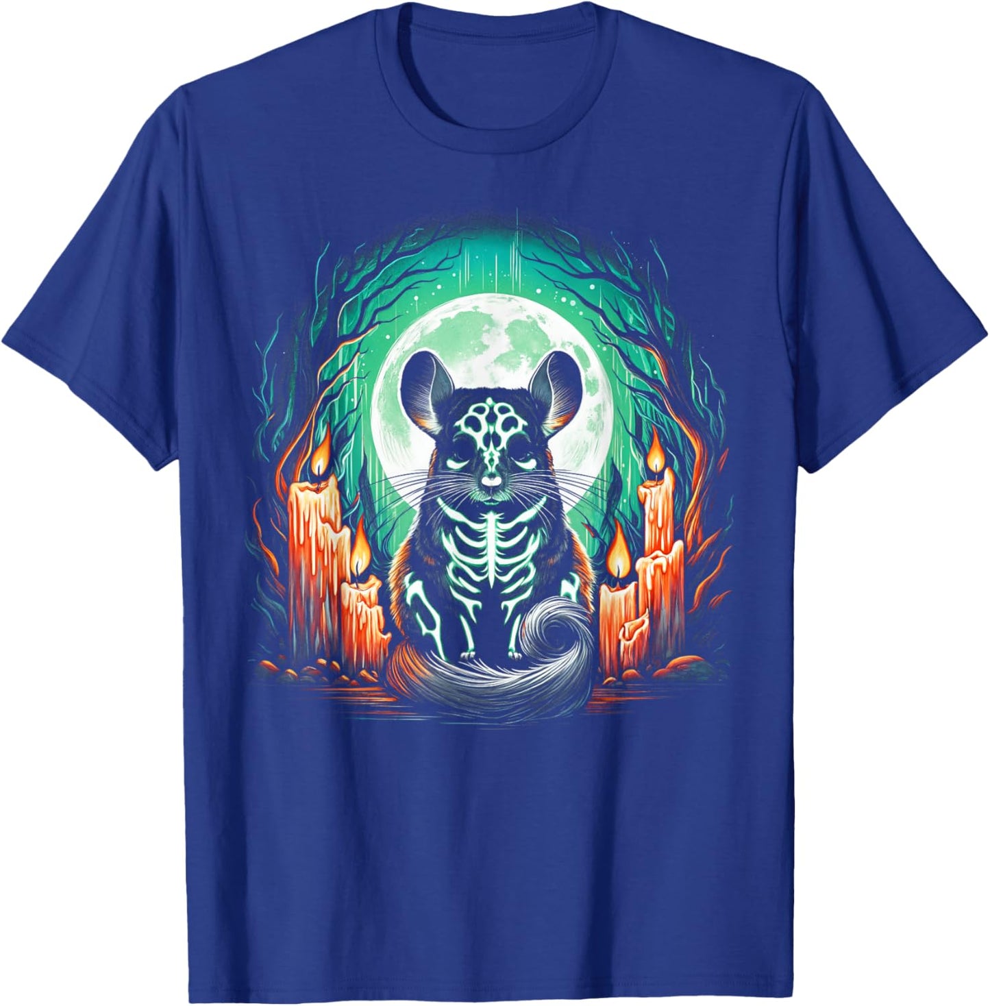 Cool Chinchilla Skeleton Halloween Christmas Birthday T-Shirt - T-Shirt | Royal