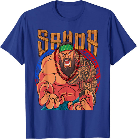 Samoan Pride Polynesian Warrior Samoa Flag T-Shirt - T-Shirt | Royal