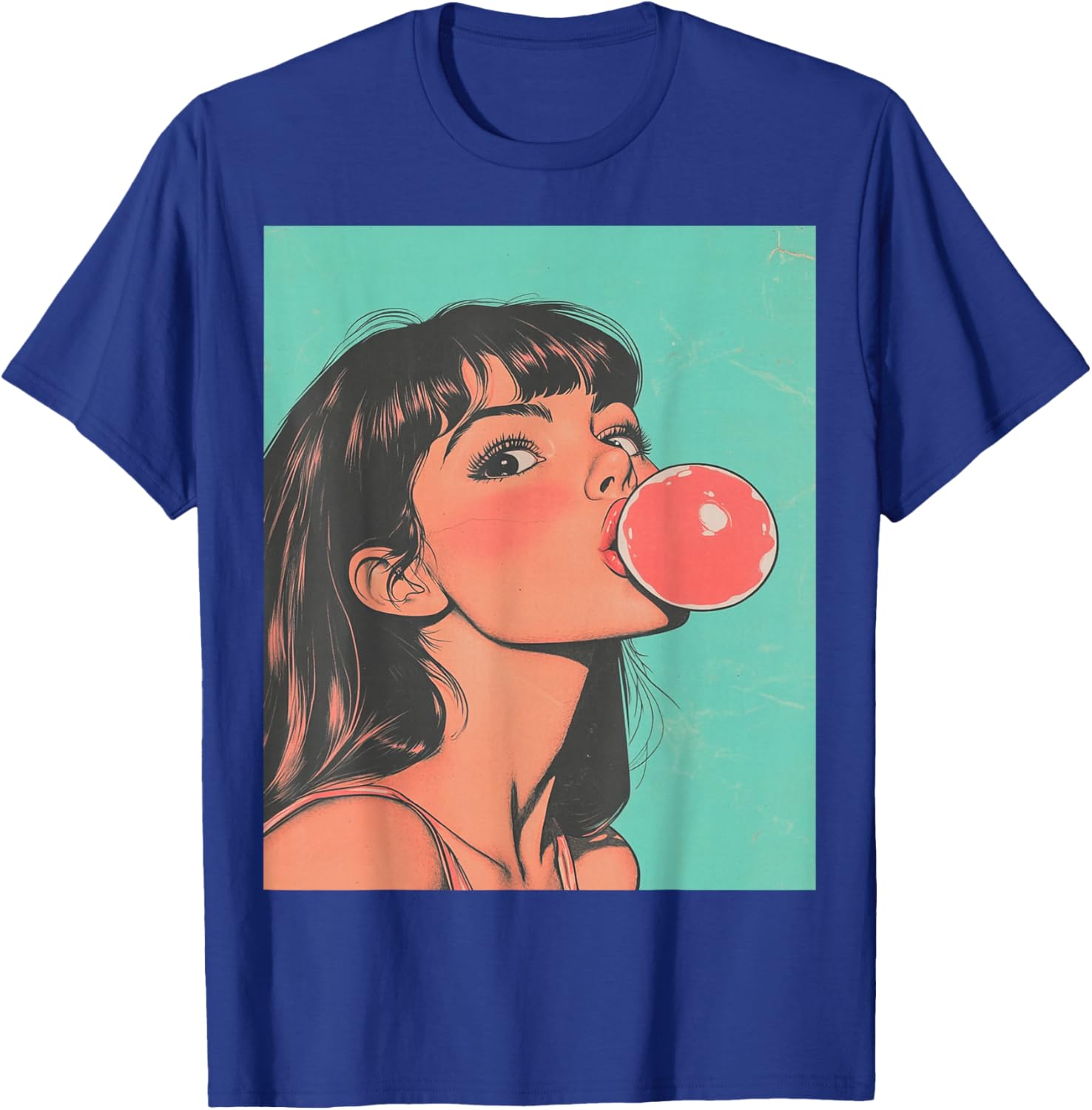 Pop Art Women's Tops Fashion Bubble Gum Pink T-Shirt - T-Shirt | Royal