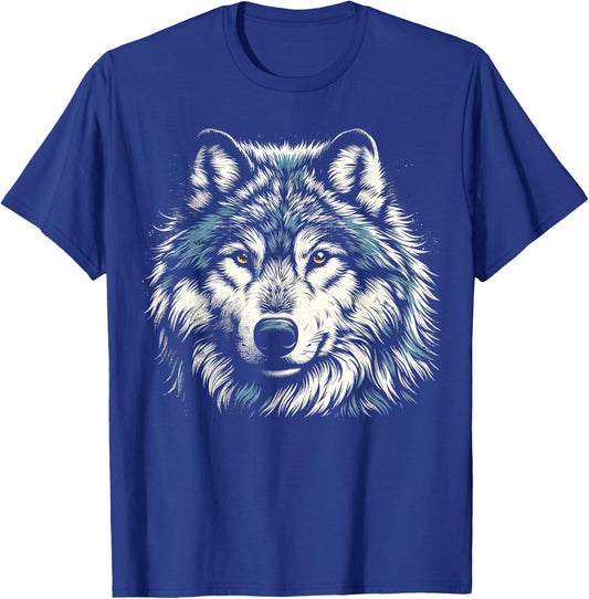 Timber Wolf Face Animal Wolf T-Shirt - T-Shirt | Royal