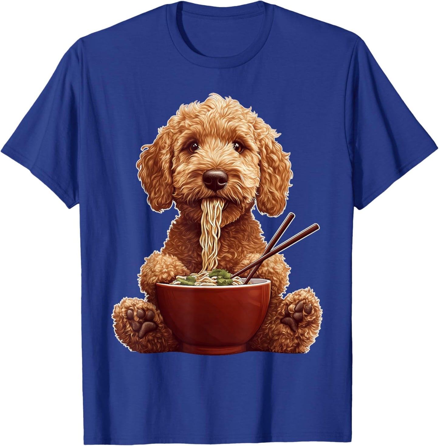 Golden Doodle Goldendoodle Dog Ramen Japanese Noodles T-Shirt - T-Shirt | Royal