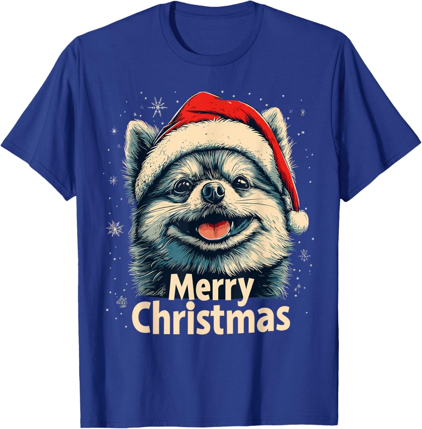 Pomeranian Santa Hat Merry Christmas Xmas Pom Lover Pajama T-Shirt - T-Shirt | Royal