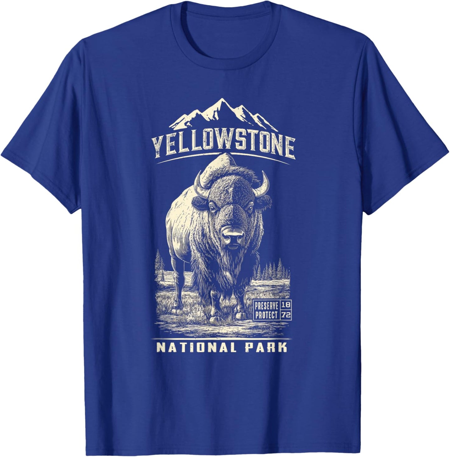 Buffalo American Bison Yellowstone National Park T-Shirt - T-Shirt | Royal