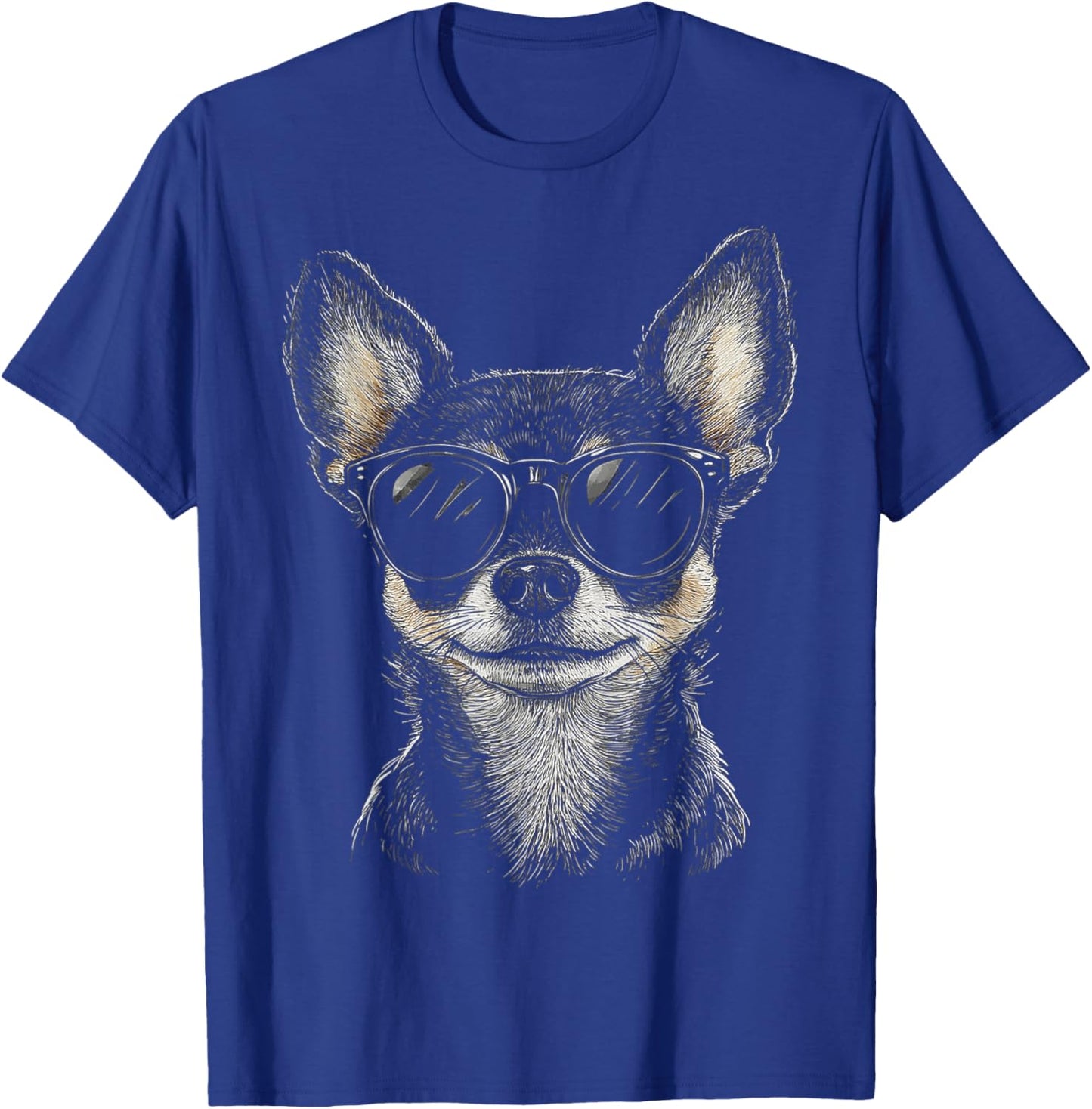 Chihuahua Dog Motif Pet Art Sunglasses Chihuahua T-Shirt - T-Shirt | Royal