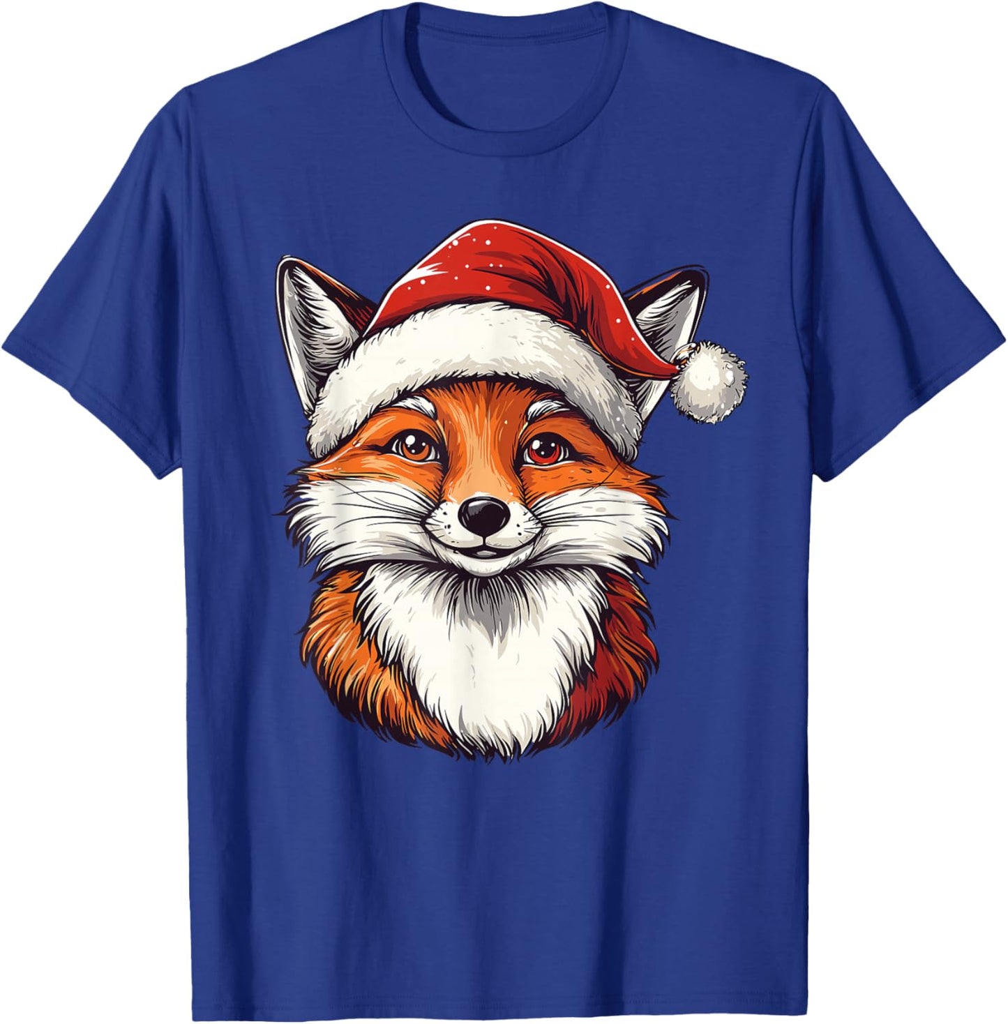 Fox Santa Hat Xmas Christmas Fox Lover Pajama Men Women Kids T-Shirt - T-Shirt | Royal