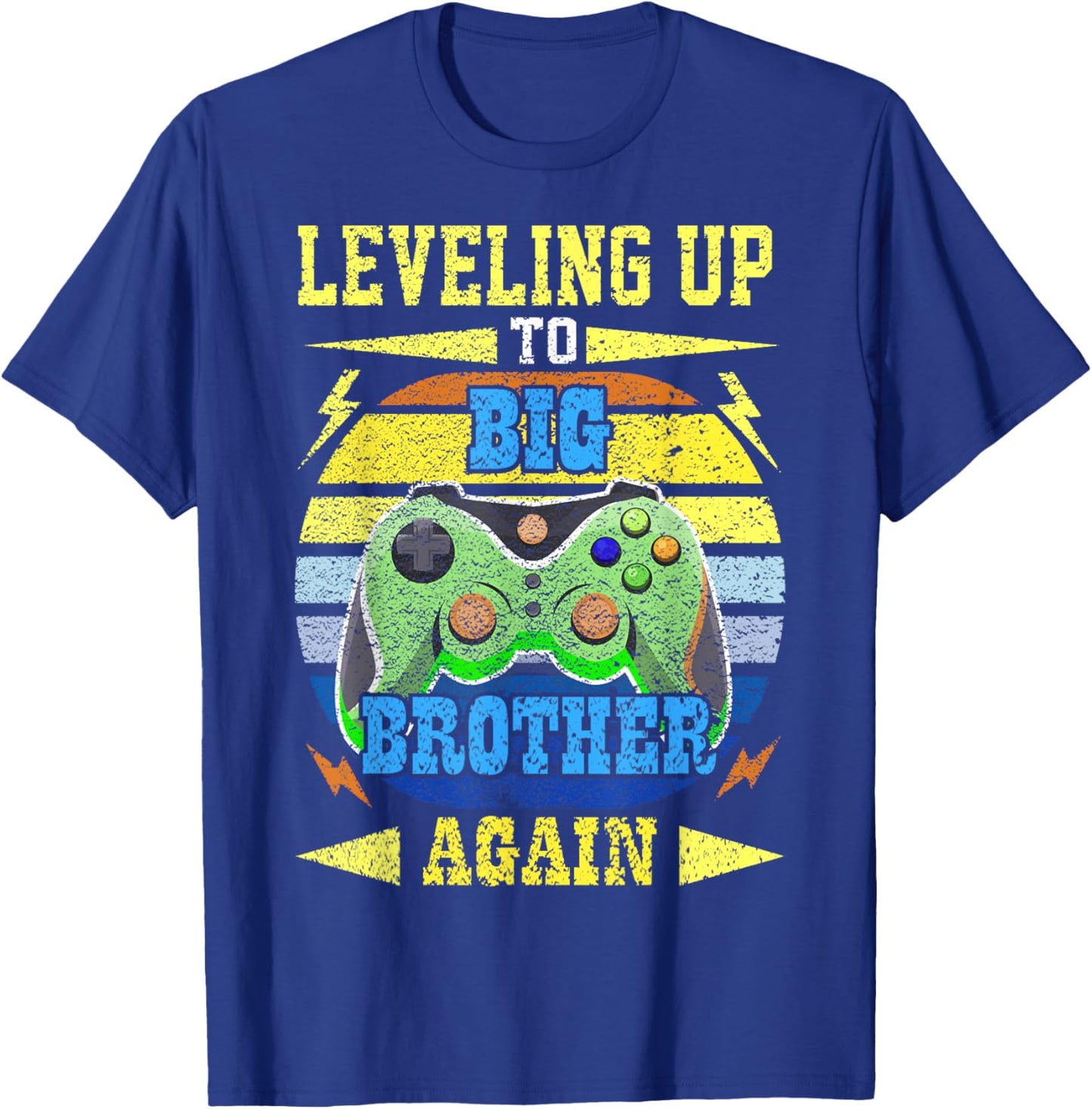Funny Leveling Up To Big Brother Again Big Bro Gaming Gifts T-Shirt - T-Shirt | Royal