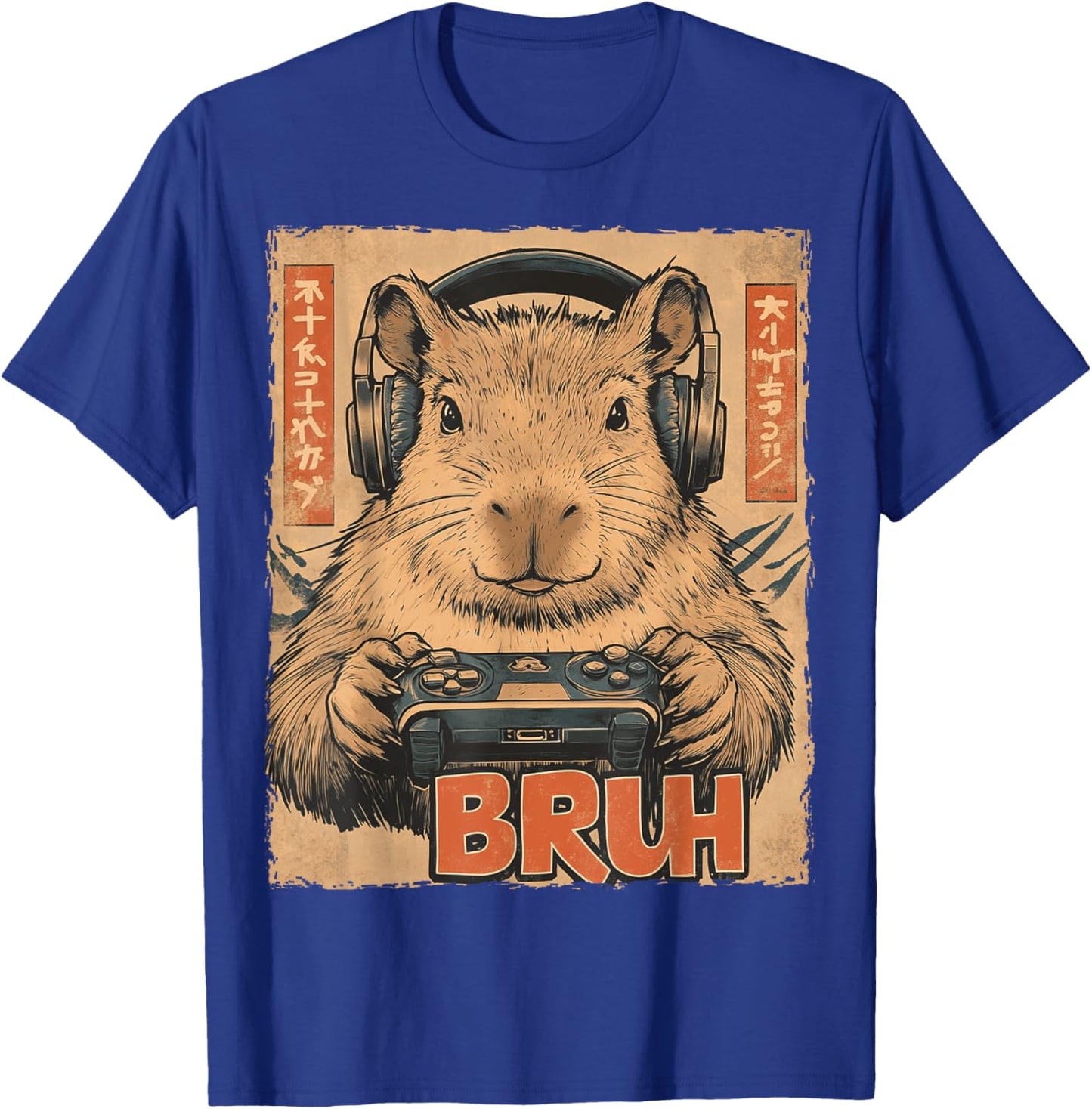 Funny Capybara Bruh Video Games Japanese Anime Manga Kawaii T-Shirt - T-Shirt | Royal