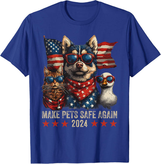 Make Pets Safe Again Trump 2024 Save Our Pets T-Shirt - T-Shirt | Royal