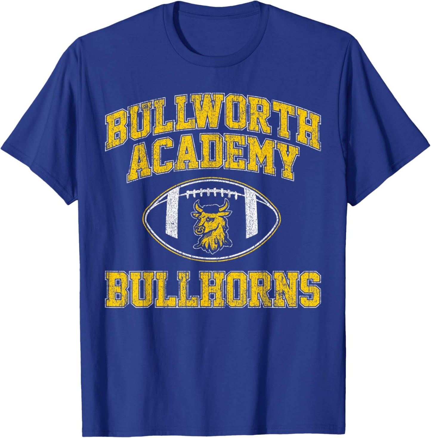 Vintage Bullworth Academy Bullhorns Football T-Shirt - T-Shirt | Royal