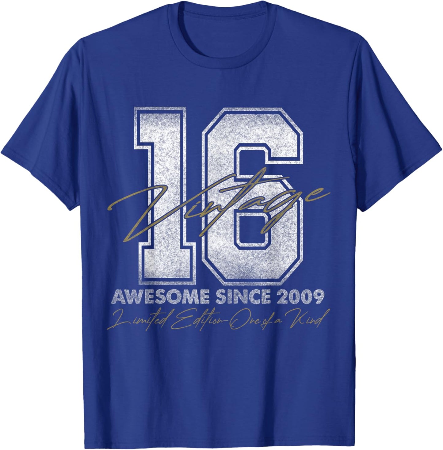Vintage Number Shirts 2025 16 Year Old Gifts Vintage 2009 Limited Edition 16th Birthday T-Shirt - T-Shirt | Royal