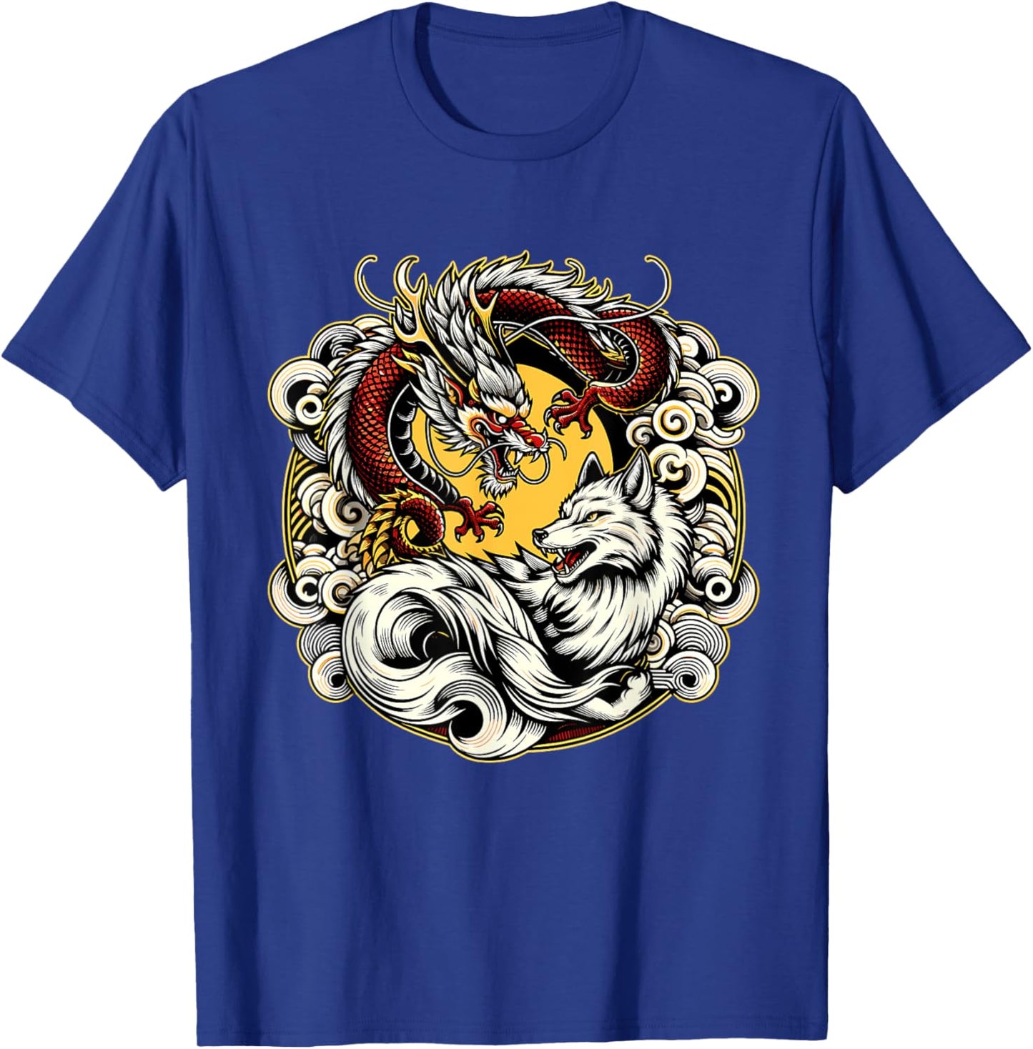 Japanese Dragon Nine-tailed Fox Kitsune T-Shirt - T-Shirt | Royal