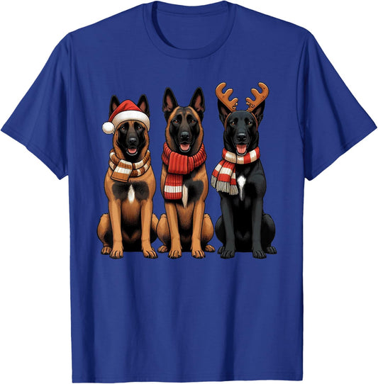 Santa Reindeer Belgian Malinois Christmas Malinois Dog Lover Women T-Shirt - T-Shirt | Royal