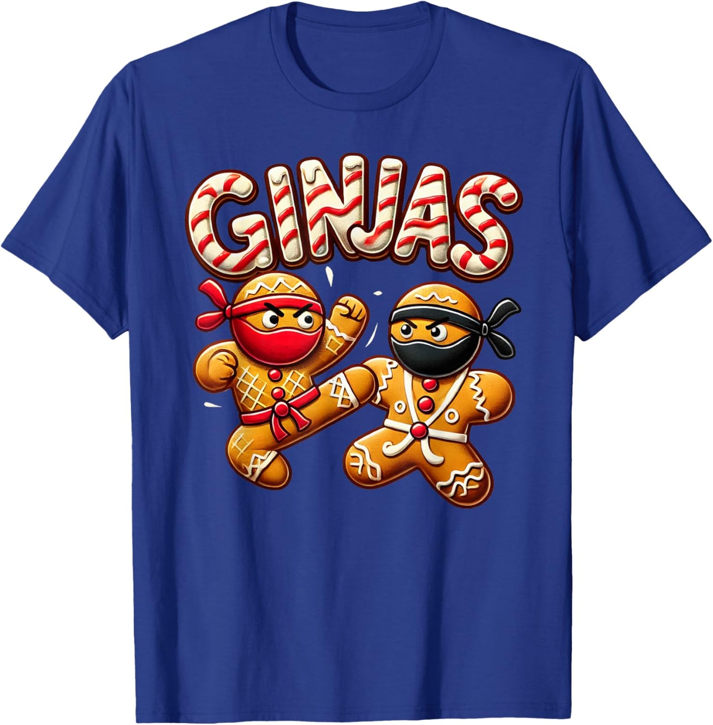 Funny Ginjas Gingerbread Ninjas for kid boys Christmas Xmas T-Shirt - T-Shirt | Royal