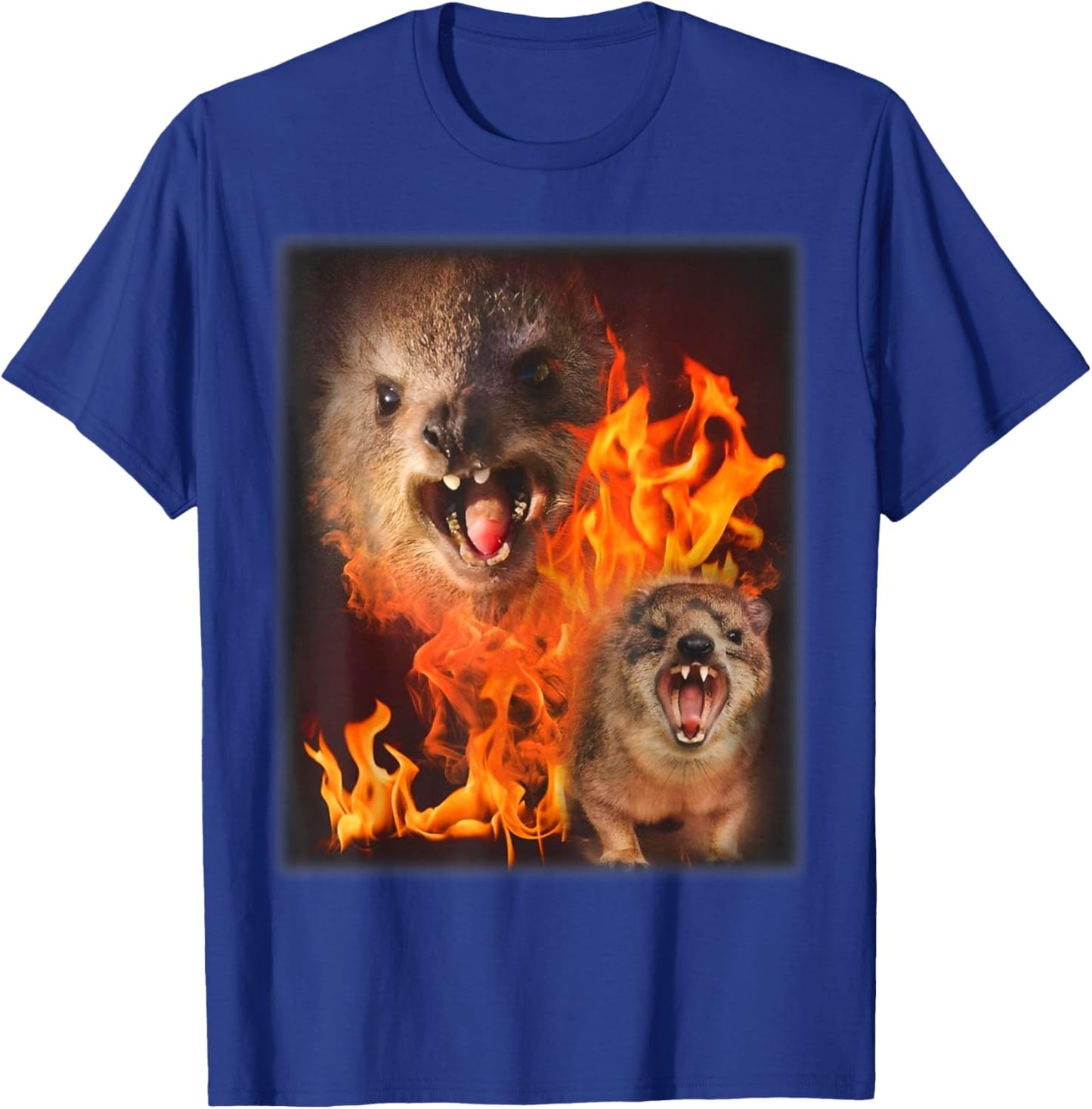 Funny Rock Hyrax Fire Meme T-Shirt - T-Shirt | Royal