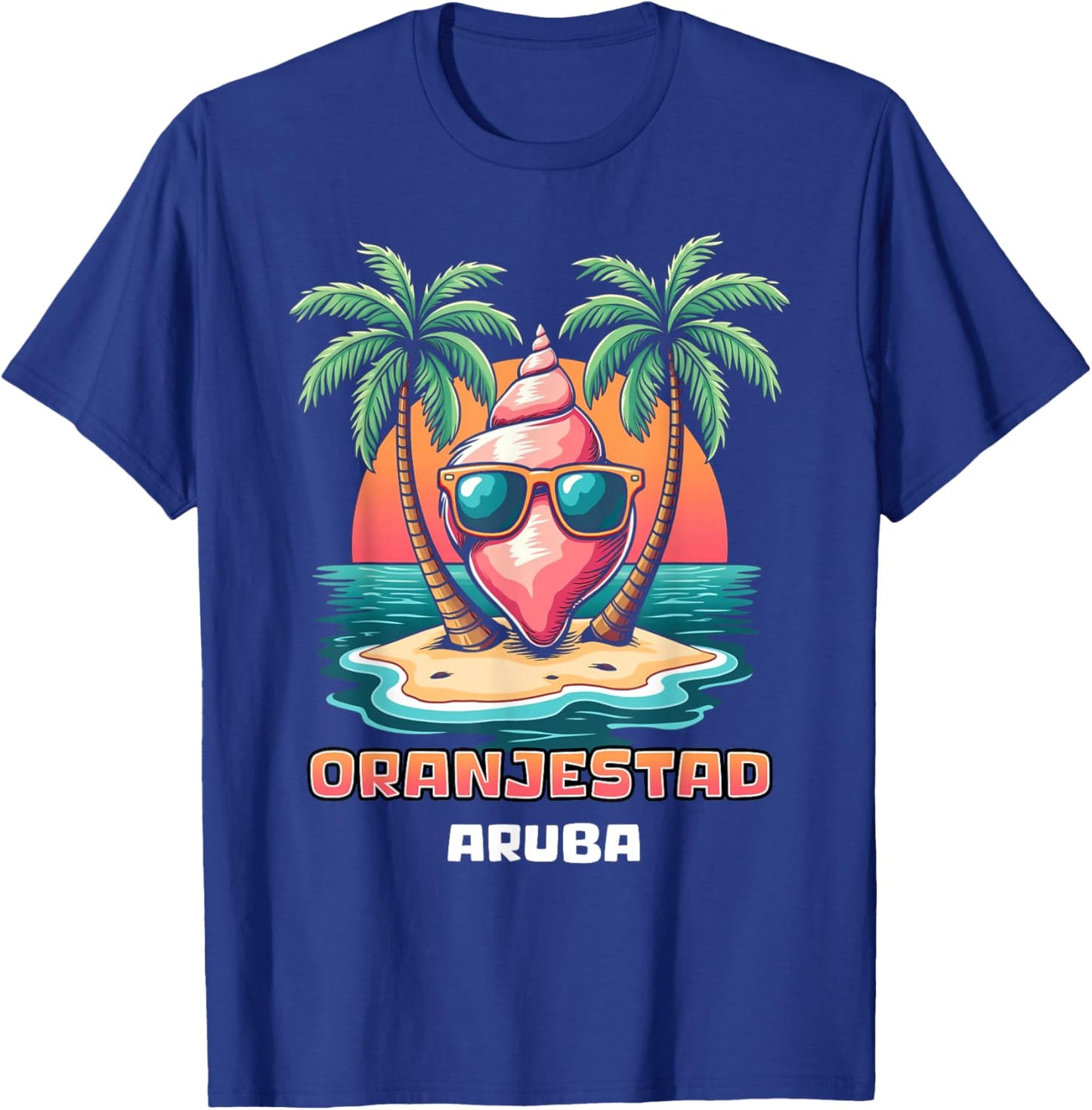 Oranjestad Aruba Beach Vacation Seashell Summer T-Shirt - T-Shirt | Royal