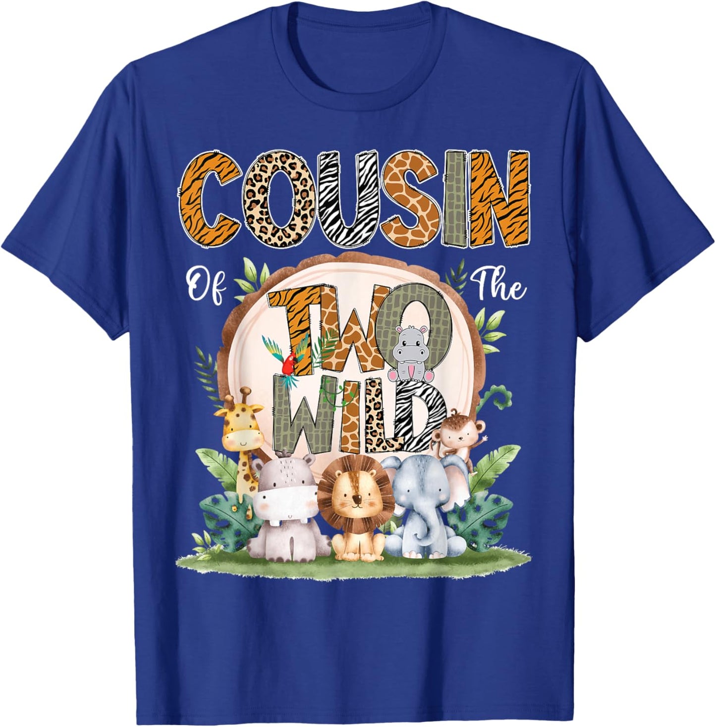 Cousin Of The Two Wild Animal Safari 2Nd Birthday Party T-Shirt - T-Shirt | Royal