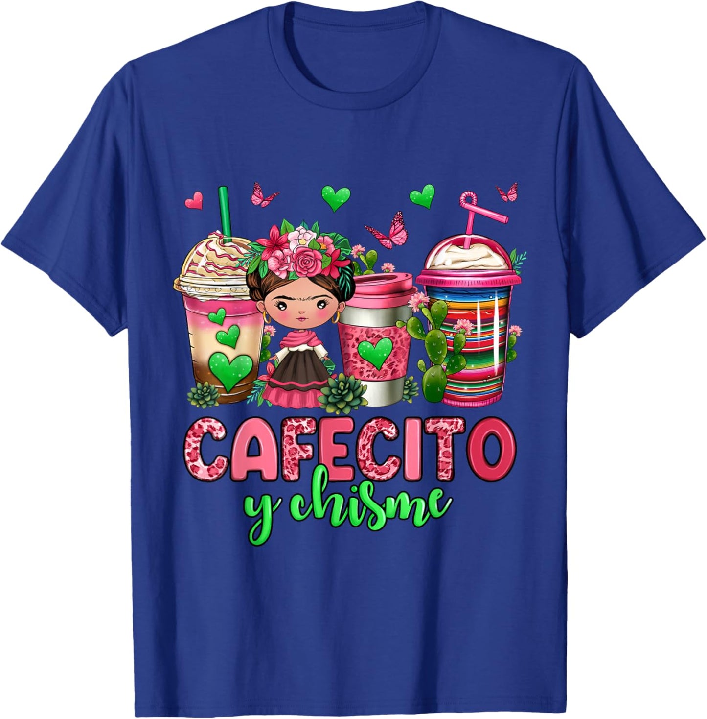 Cafecito y chisme coffee cups T-Shirt - T-Shirt | Royal