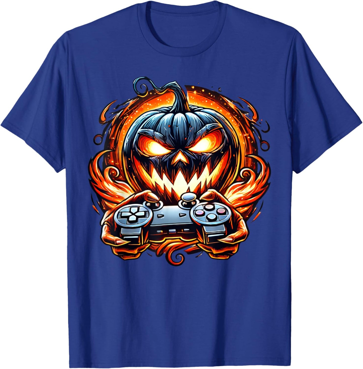 Halloween Gamer Gaming Pumpkin Boys Halloween Costume T-Shirt - T-Shirt | Royal
