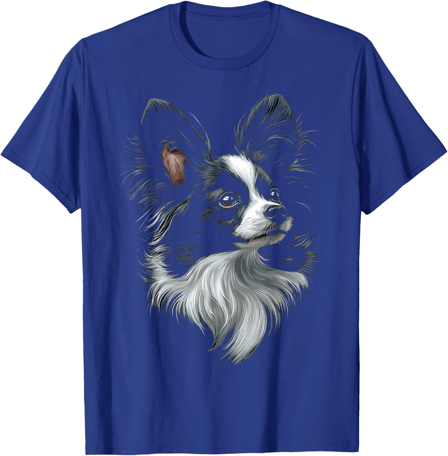 Papillon Dog Motif Pet Art Papillon T-Shirt - T-Shirt | Royal