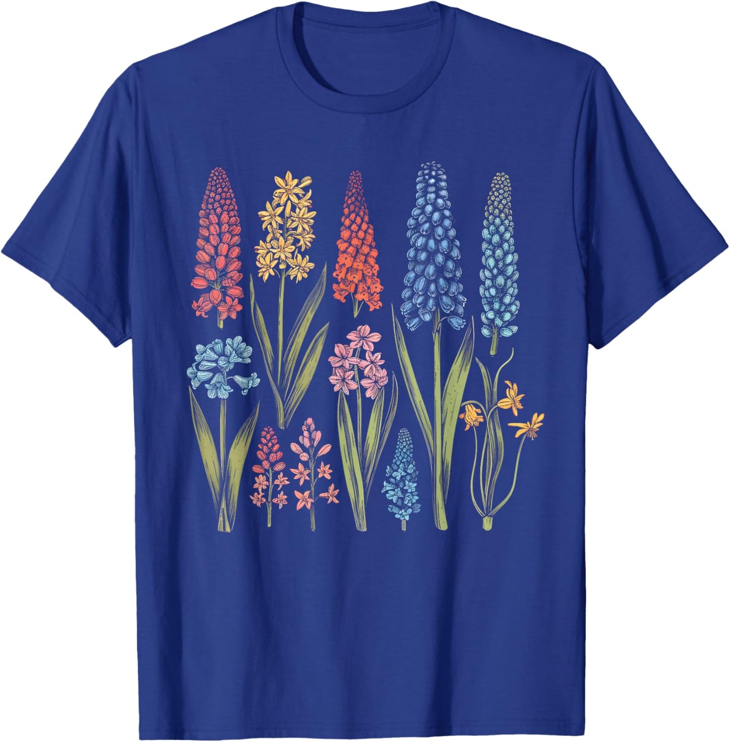 Vintage Botanical Hyacinth Flower Girl Cute Floral Plant Mom T-Shirt - T-Shirt | Royal