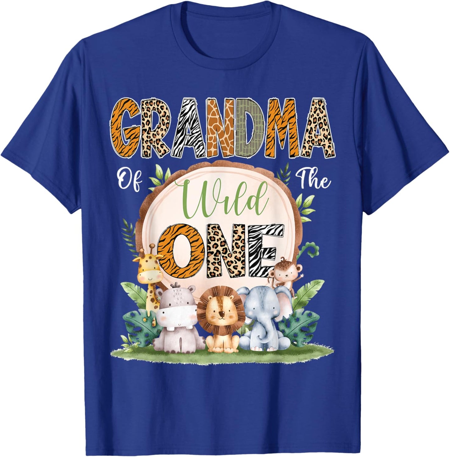 Grandma Of The Wild One First Birthday Safari Woodland T-Shirt - T-Shirt | Royal