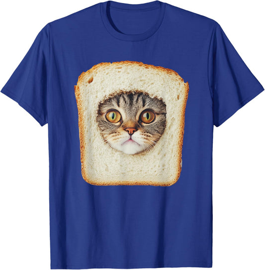 Funny Bread Cat Photo Men Women Kids T-Shirt - T-Shirt | Royal