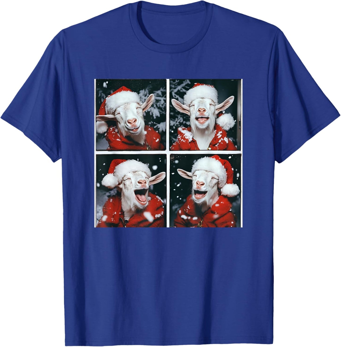 Screaming Christmas Goat Screaming T-Shirt - T-Shirt | Royal